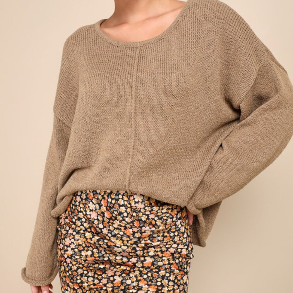 Light Brown Oversized Pullover Sweater
